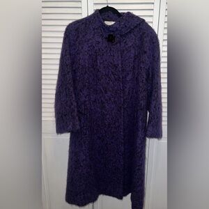 Vintage Pauline A Trige’re Coat Wool Blend Purple 70’s 80’s See Measurements